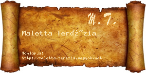 Maletta Terézia névjegykártya